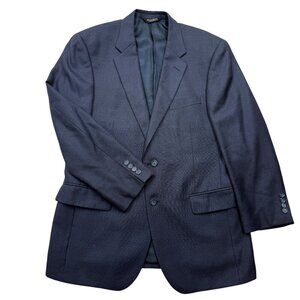 Jos A Bank Wool Silk Ramie Blend Blazer Sport Coat Blue Preppy Office Mens 42R